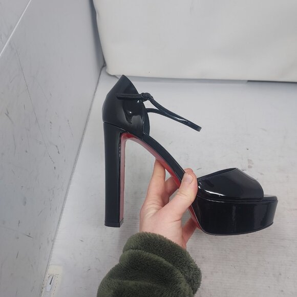 Christian Louboutin Black Sandaloo Patent Platform Sandal - Picture 3 of 13